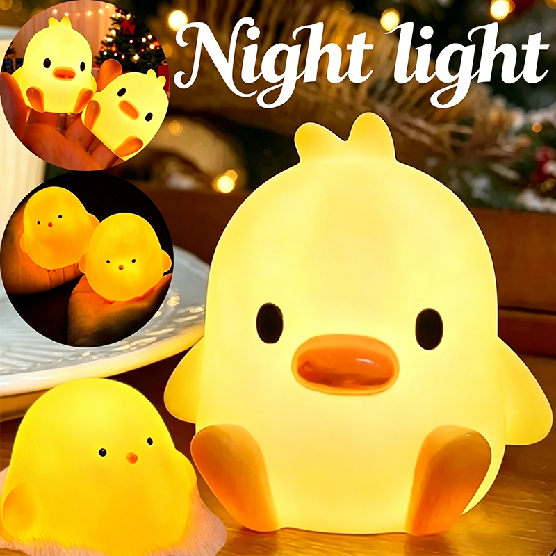 Floating Nightstand With Led Light - Cute Cartoon Duck Night Light,Silicone LED