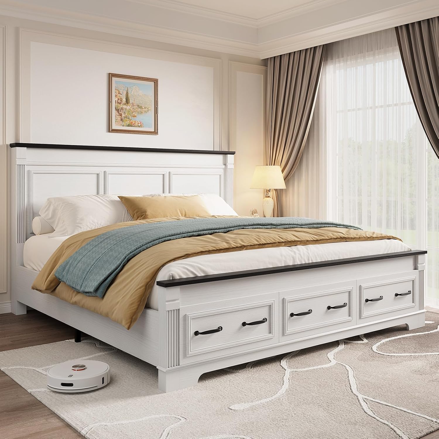 King Size Bed Frame With Storage Drawers - Farmhouse King Size Bed Frame 51