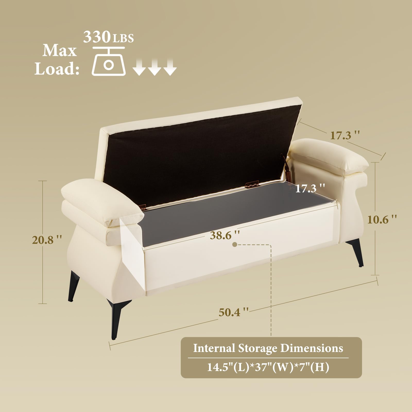 51”Leather Bench with Storage, - Bedroom Furniture ulasan dan harga