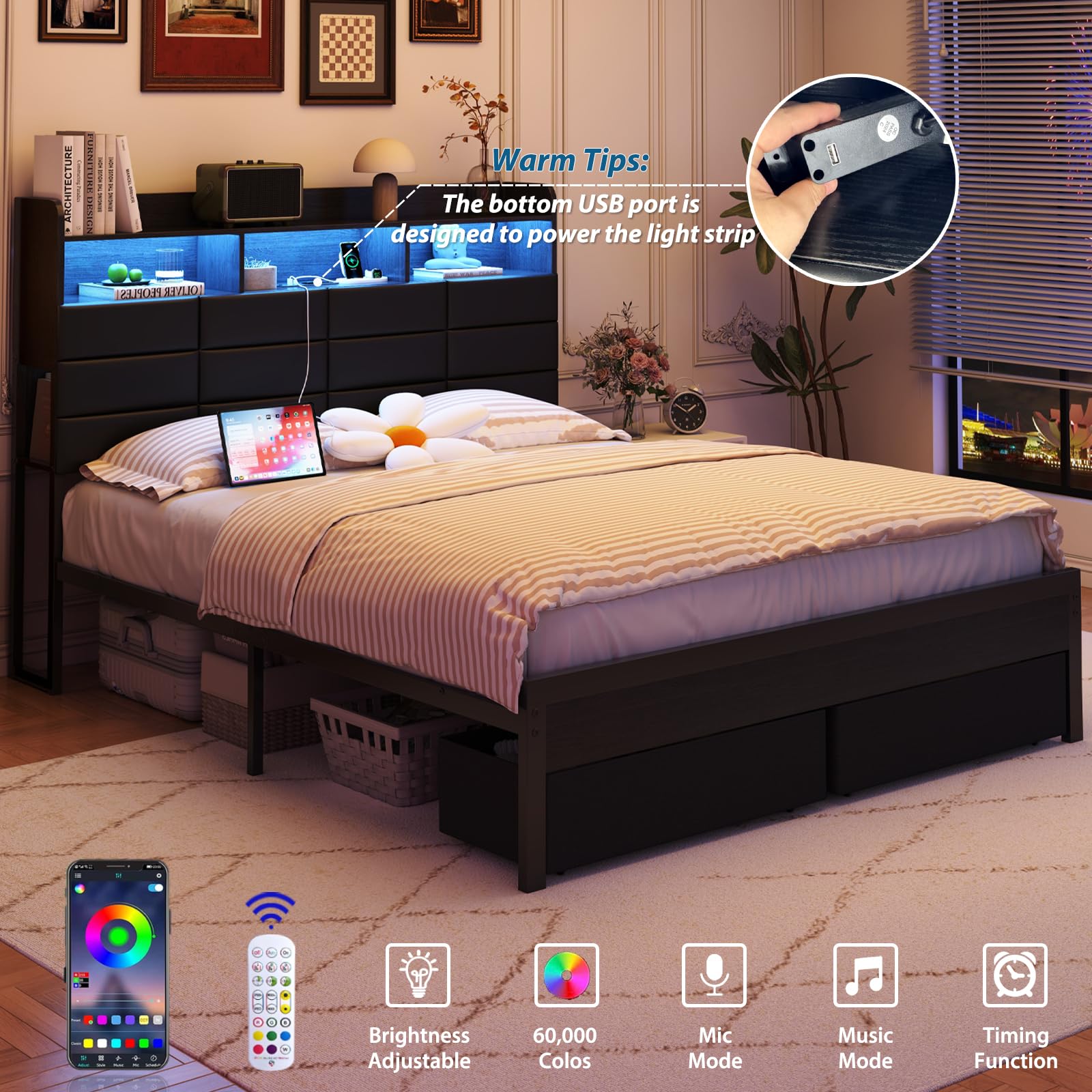 King Size Bed Frame with Stora - King Size Bed Frame With Storage Drawers ulasan dan harga