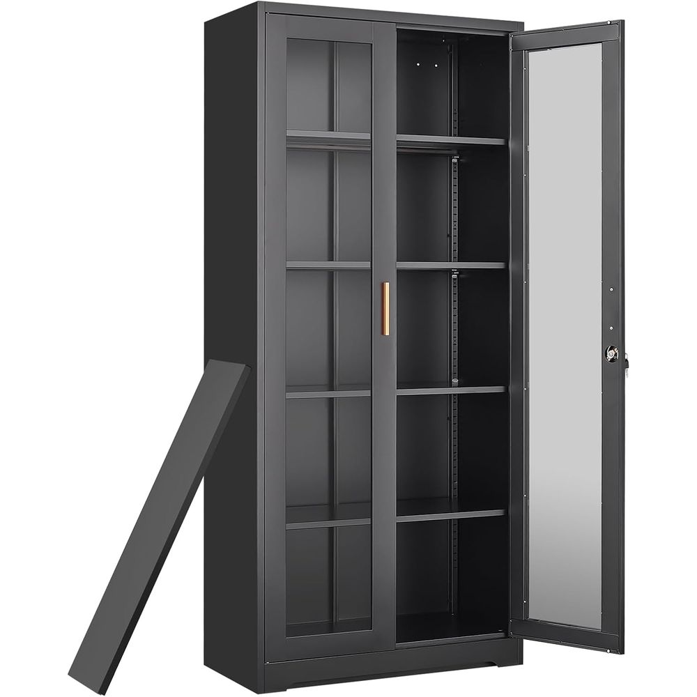 Curio Display Cabinet with Gla - Storage ulasan dan harga