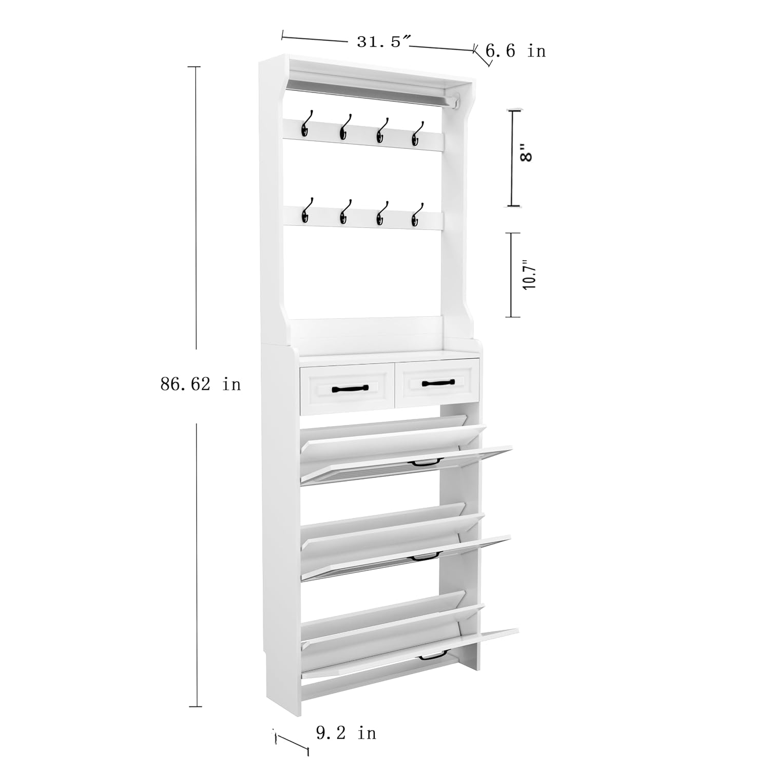 Tall Shoe Cabinet 3 Flip Drawe - Shoe Rack Cabinet Narrow Entryway ulasan dan harga