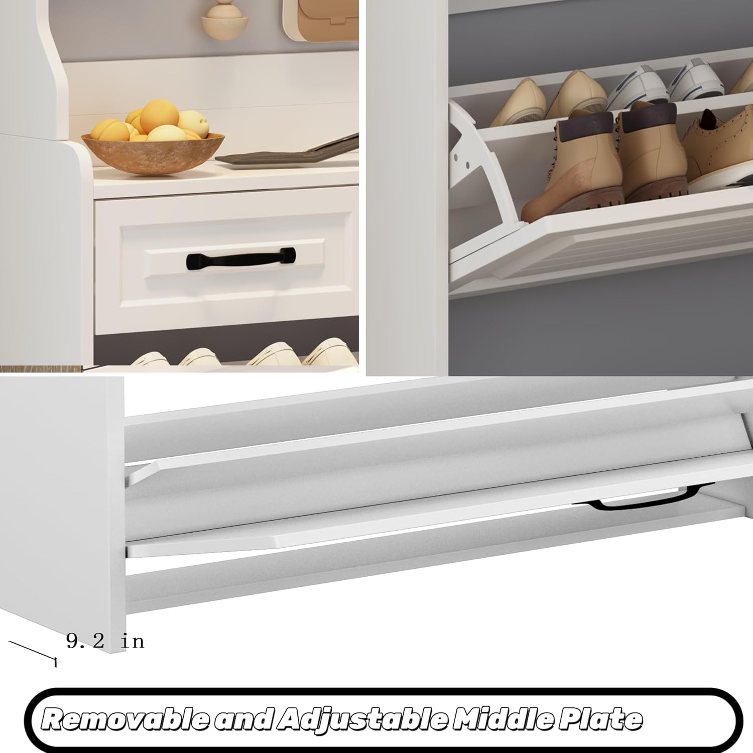 Tall Shoe Cabinet 3 Flip Drawe - Shoe Rack Cabinet Narrow Entryway ulasan dan harga