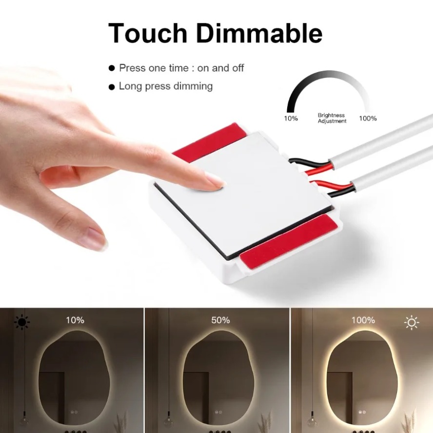 Dimmable Touch Control Bathroo - Dressing Table Vanity With Lighted Mirror ulasan dan harga
