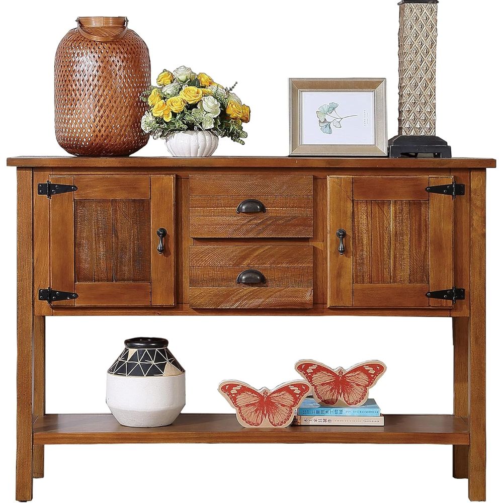 Solid Wood ole Table with Ders - Storage ulasan dan harga